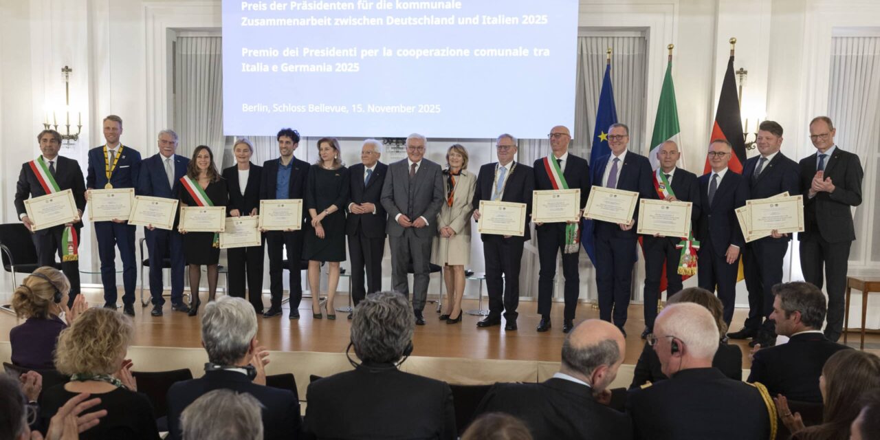 Berlino. Mattarella e Steinmeier premiano i Comuni italiani e tedeschi per la cooperazione